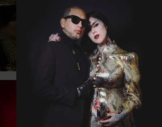 Kat Von D and husband Leafar Seyer recently welcomed a baby boy. See their cute baby announcement. - BabyNames.com Celebrity Baby Blog