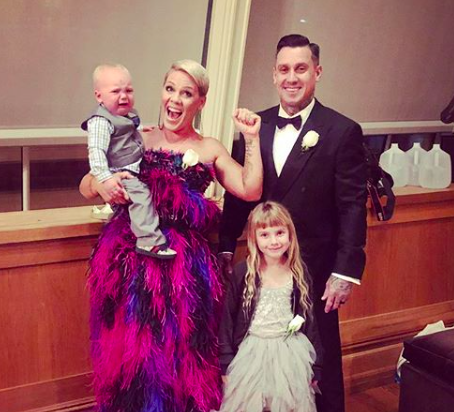 Pink fired back at a hater on Instagram who criticized her husband's parenting skills. She didn't hold back. - BabyNames.com Celebrity Baby Blog