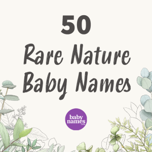 The title is 50 rare nature names and there are plants on the bottom half of the image's border.