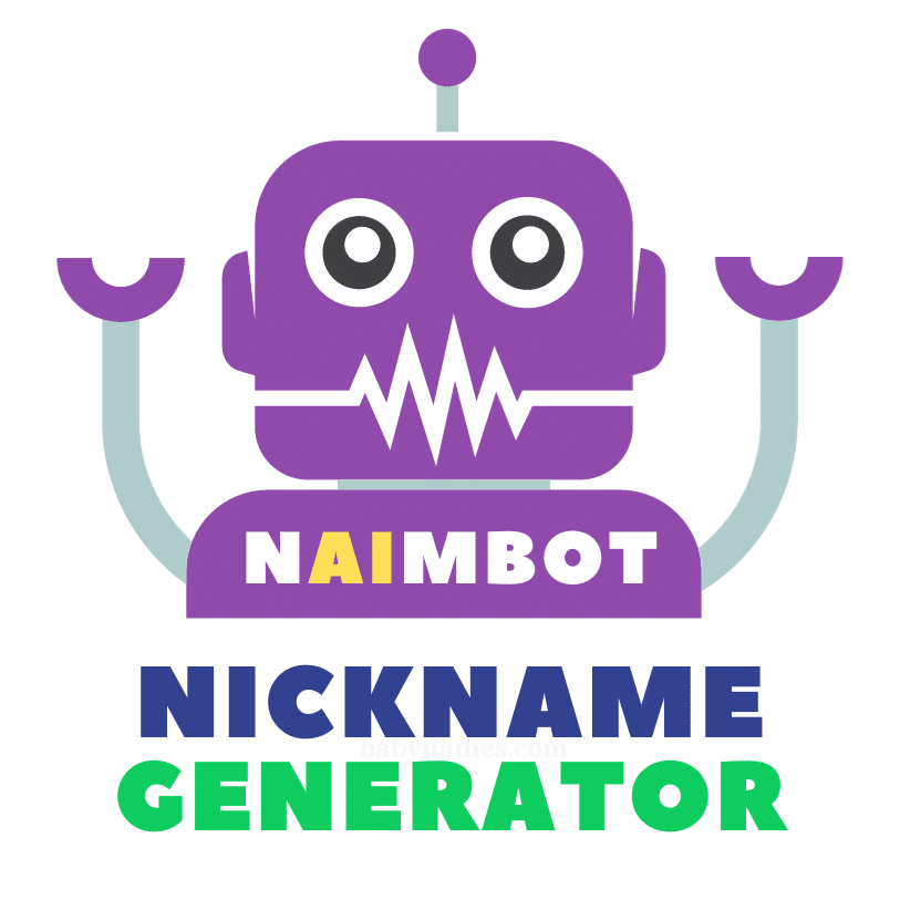 Robot with NAIMBOT label and the words "Nickname Generator"
